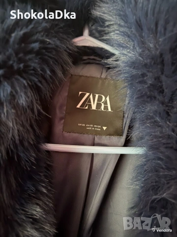 Палто с косъм Zara - XS, снимка 3 - Палта, манта - 53681009