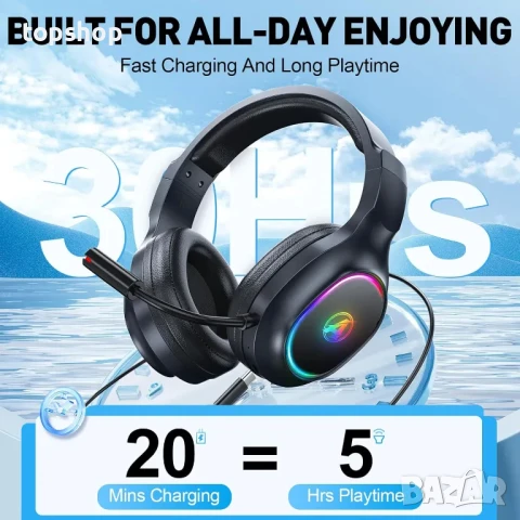 Безжични геймърски слушалки с донгъл Awinnasey за PS4, PS5, PC, Mac, Switch, 2,4 GHz с шумопотискане, снимка 5 - Слушалки и портативни колонки - 50555709