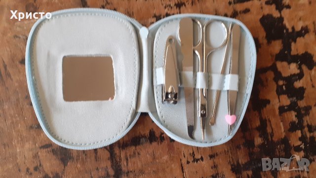 маникюр комплект дамски, кожен светло син калъф с цип , снимка 2 - Други - 35929357