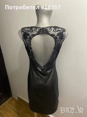 Кожена рокля с гол гръб, снимка 2 - Рокли - 49150454