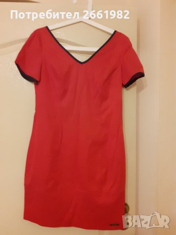 Сладка червена рокля/туника с панделка, снимка 1 - Рокли - 42732749