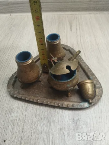 Месингов комплект за сервиране, снимка 3 - Други ценни предмети - 47736331