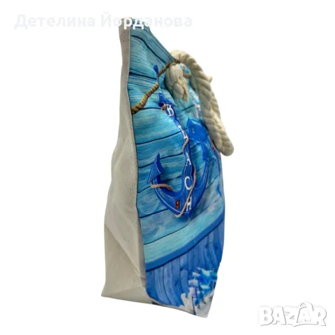 Елегантна плажна чанта с морски дизайн, снимка 2 - Чанти - 50318366