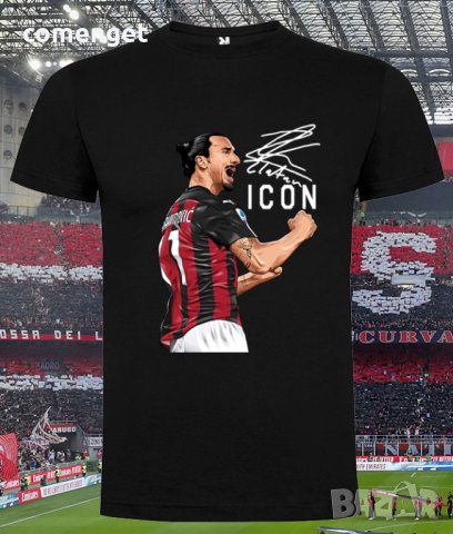 ДЕТСКИ и МЪЖКИ тениски ZLATAN IBRAHIMOVIC / AC MILAN / ИБРАХИМОВИЧ ICON! Или поръчай с ТВОЯ идея!