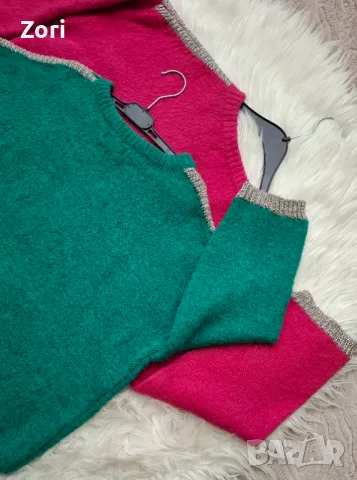 Вълнени пуловери овърсайз със сребристи акценти в два цвята, снимка 17 - Блузи с дълъг ръкав и пуловери - 49220772