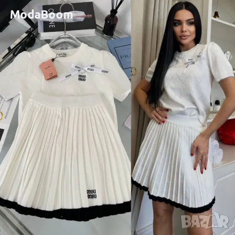 Miu Miu бял дамски комплект , снимка 3 - Комплекти - 48507154