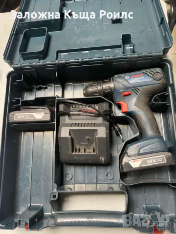 Bosch GSR 180-LI – 18V винтоверт с 2 батерии, зарядно и куфар, снимка 1