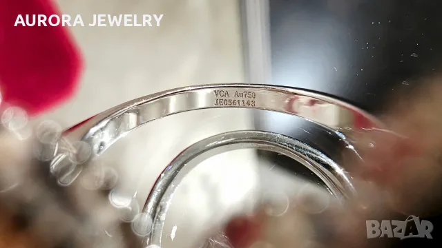 Van Cleef & Arpels VCA Silver Mother of Pearl Magic Alhambra Between the Finger Дамски Пръстен, снимка 8 - Пръстени - 56018602