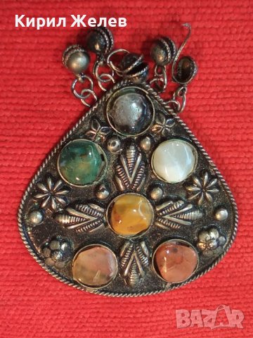 СТАРИННО ОСМАНСКО с КАМЪНИ НЕФРИТ и ХАЛЦЕДОН УКРАШЕНИЕ за НОСИЯ 9906