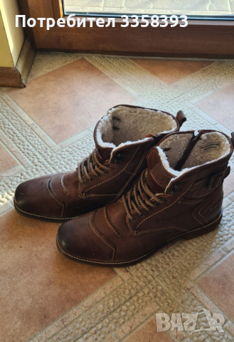 мъжки кожени боти Bugatti 43i , снимка 3 - Мъжки боти - 44510735