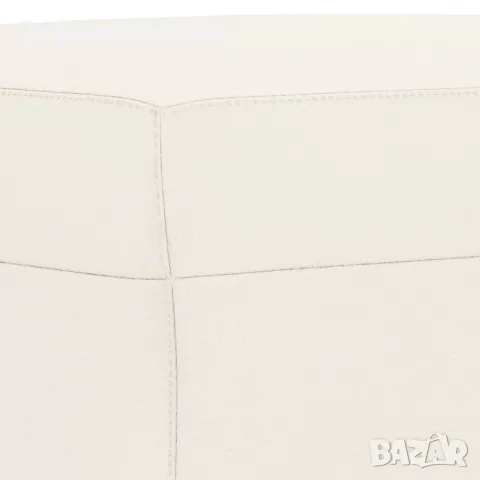 Пейка, кремава, 100x35x41 см, изкуствена кожа, снимка 4 - Дивани и мека мебел - 48230974