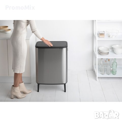 Двоен Кош за смет Brabantia ‎Bo Touch Hi 130649 2х30литра кош за отпадъци разделно събиране 2 отделе, снимка 3 - Други стоки за дома - 40707656