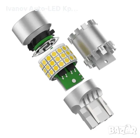Комплект LED Крушки P21W 1156;1157/T20 7443 с Вградено Свръх Охлаждане Ultra Canbus 1156 380% Повече, снимка 11 - Аксесоари и консумативи - 48606233
