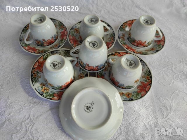 Порцеланов комплект чащи за кафе, снимка 3 - Сервизи - 35821045