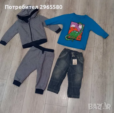 лот за момче/ ръст 80 см / яке-парка H&M, екип, блузка Next, нов дънков панталон George, снимка 4 - Бебешки якета и елеци - 56062084