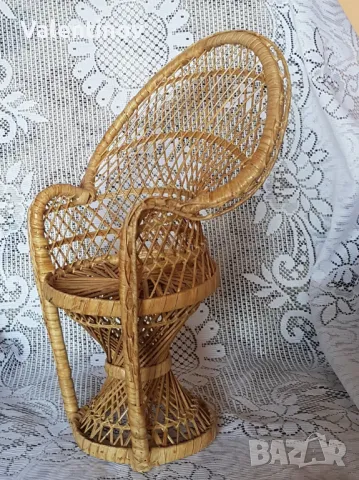 Старинно ратаново столче за кукли , снимка 3 - Колекции - 49024677