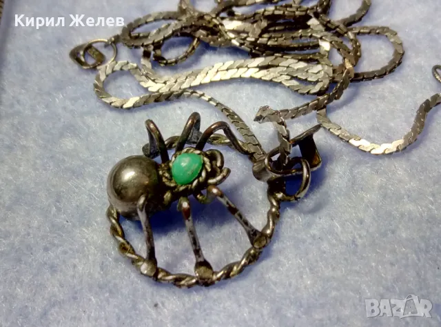 ФИГУРАЛЕН МЕДЕН НИКЕЛИРАН ПЕНДАНТ ПАЯЧЕ със СРЕБЪРНА ВЕРИЖКА СРЕБРО 900 с НУЖДА от ЗАКОПЧАЛКА 49789, снимка 5 - Колиета, медальони, синджири - 50416521