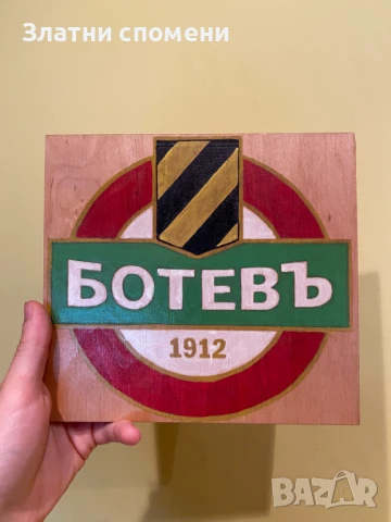 Лого на Ботев Пловдив - Гравирано и ръчно оцветено, снимка 2 - Фен артикули - 50497230