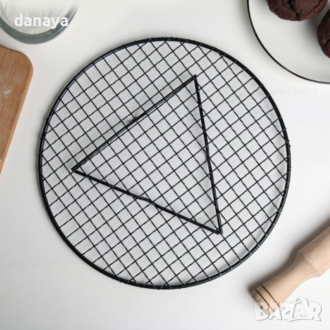3954 Сладкарска решетка за охлаждане на печива и сладкиши, кръгла, снимка 3 - Аксесоари за кухня - 41954152