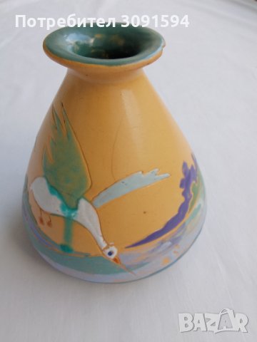 Ваза майолика подписана от автора -1930г, снимка 16 - Други ценни предмети - 41017757