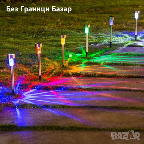 Нови Соларни LED Лампи за Градина и Пътека 8 часа Светене 6 броя Комплект, снимка 2 - Други - 51203101