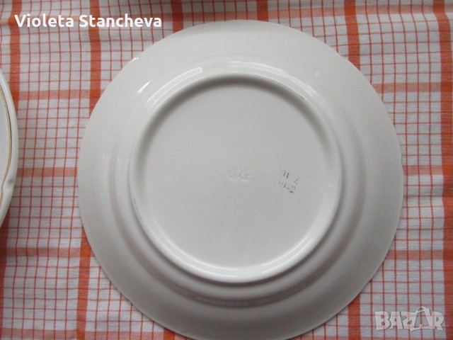 4 бр.ПОРЦЕЛАНОВИ ЧИНИИ С ПОЗЛАТА - СССР, снимка 3 - Чинии - 35853413