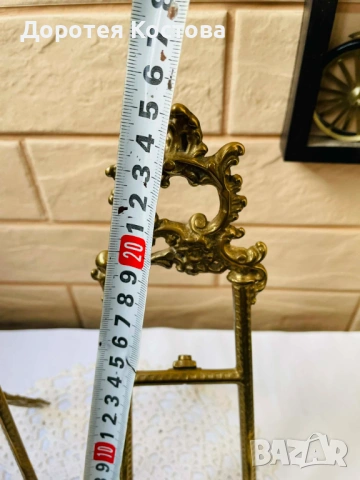 Красива месингова поставка от Англия за чиния, рамка, снимка 12 - Антикварни и старинни предмети - 53301044