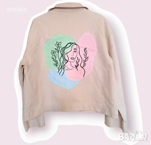 Ръчно рисувано дънково яке VILA