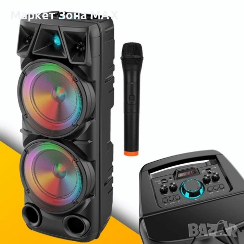 Bluetooth тонколона speaker ZQS-8210 2x8" 4800mAh - Гаранция 12 месеца , снимка 3 - Тонколони - 52934189
