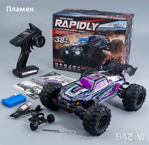 RC Car Количка с дистанционно управление Rapidly 7.4V 1300Ah 38+km.h., снимка 6 - Коли, камиони, мотори, писти - 49100534