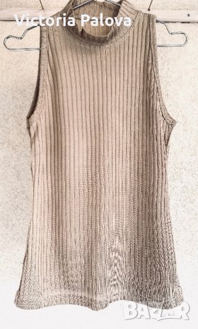 Блуза/потник с поло яка без ръкави, снимка 4 - Корсети, бюстиета, топове - 39955408