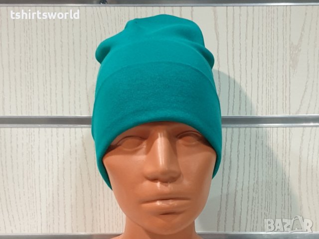 Нова дамска зимна шапка с подгъв в зелен цвят, снимка 9 - Шапки - 39325407