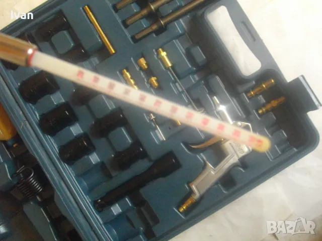 33 ЧАСТИ НОВ НЕПЪЛЕН КОМПЛЕКТ ПНЕВМАТИЧНИ ИНСТРУМЕНТИ MAUK GERMANY  КЪРТАЧ/ОБДУХВАЧ/ШИЛА/ТОРСОВЕ/, снимка 15 - Други инструменти - 50181798