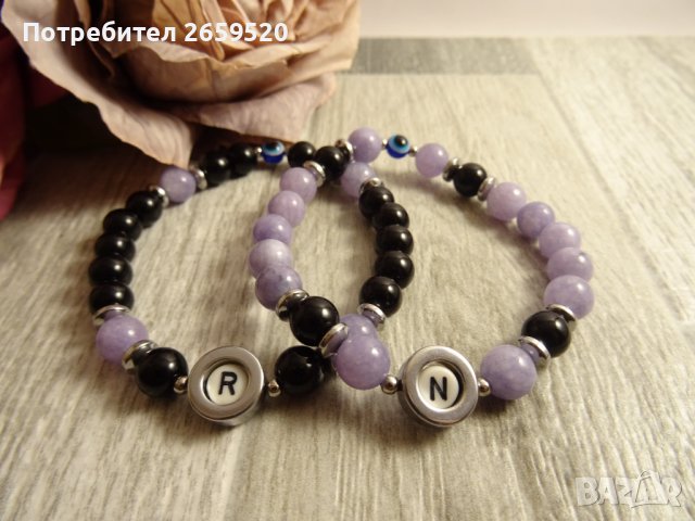 Гривни за двойки от естествени камъни, снимка 2 - Гривни - 39754105