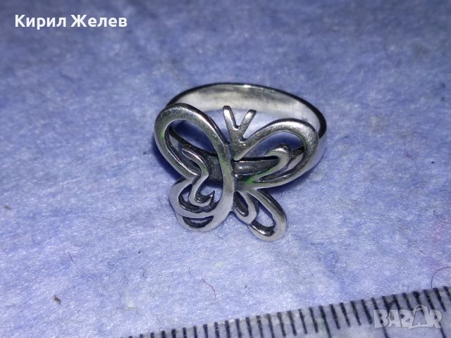 ПРЕКРАСЕН ФИГУРАЛЕН АЖУРЕН СРЕБЪРЕН АРТ ПРЪСТЕН ПЕПЕРУДА СРЕБРО 925 ПРОБА 38247, снимка 4 - Пръстени - 40920528