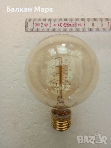 Винтидж Едисон крушка – 40W, 220V 🔆, снимка 2 - Крушки - 50772379