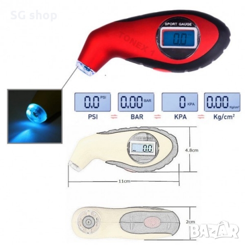 Манометър за гуми дигитален, снимка 2 - Аксесоари и консумативи - 36109553