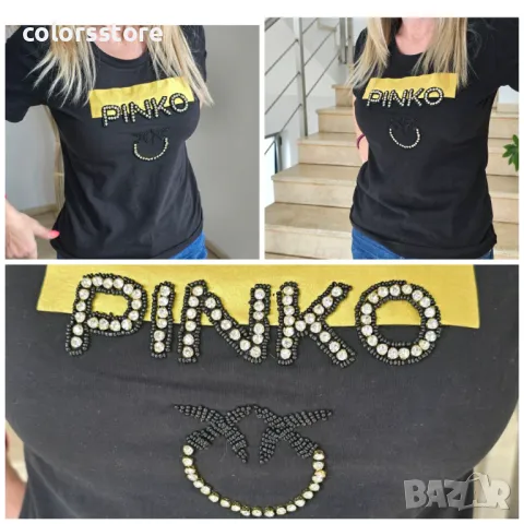 Дамска Черна тениска Pink🩵-VL44m