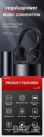 Безжични слушалки с Bluetooth 5.1 Siindoo JH-919, 30h. Play, Type-C, с микрофон , снимка 13 - Bluetooth слушалки - 40597933