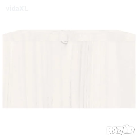 vidaXL Поставка за монитор, бяла, 100x27x15 см, бор масив, снимка 7 - Шкафове - 56147946