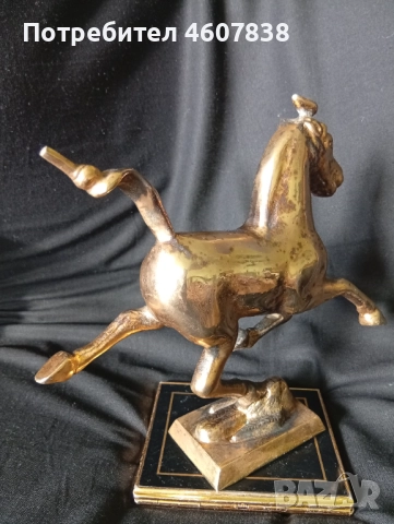 Скулптура  летящ кон бронз 18-19 см, снимка 5 - Статуетки - 52545277