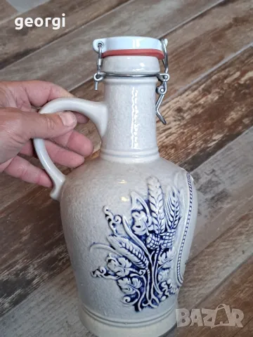 немска керамична бутилка за бира с порцеланова запушалка 20/4, снимка 5 - Колекции - 50057146