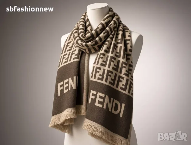 Fendi шал ✨ кашмир и коприна, снимка 17 - Шалове - 56336729