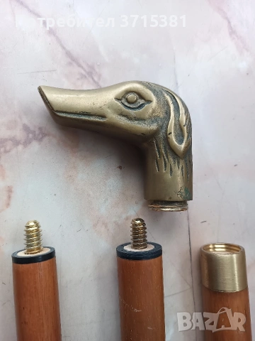 Дървен бастун с бронзова дръжка с тайник, снимка 4 - Колекции - 53210177