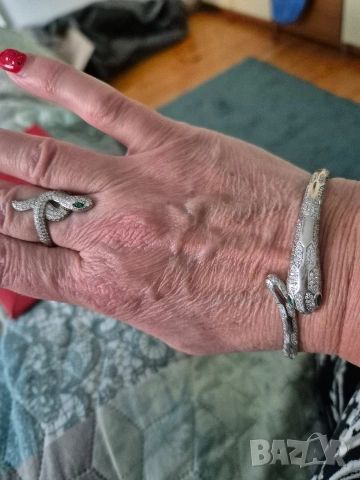 страхотен комплект зеленоока змия, снимка 7 - Бижутерийни комплекти - 53132368