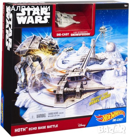 Игрален комплект Hot Wheels CGN33 Star Wars - Echo Base Battle, снимка 1 - Коли, камиони, мотори, писти - 35944343