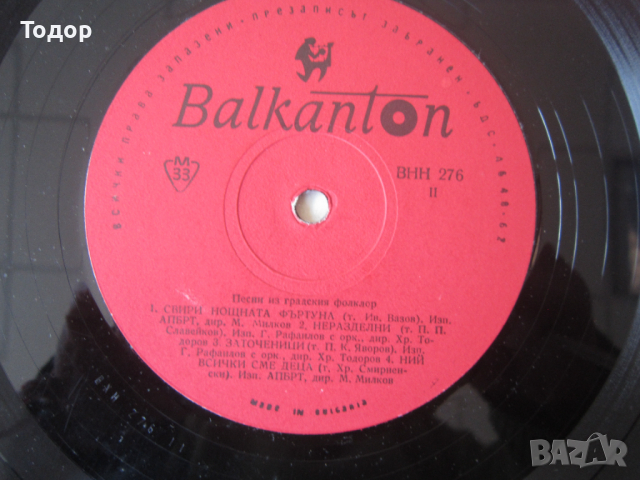 Грамофонна плоча Песни от градския фолклор, снимка 3 - Грамофонни плочи - 36219697