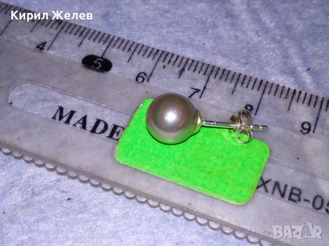 ИЗУМИТЕЛНО КРАСИВА ПЕРЛЕНА СРЕБЪРНА ОБЕЦА СРЕБРО 925 с РЯДКА НАТУРАЛНА РАЗНОЦВЕТНА ПЕРЛА 38223