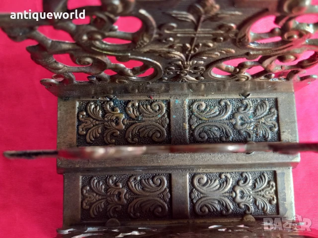 19 Век Стара Викторианска Бронзова Поставка за Писма, снимка 4 - Антикварни и старинни предмети - 51211428