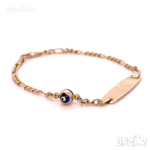 Златна детска гривна 1,40гр. 14,5см. 14кр. проба:585 модел:36874-3, снимка 2 - Гривни - 53355467